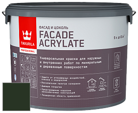 Краска Tikkurila Facade Acrylate краска внутренних и наружных работ цвет RAL 6007 