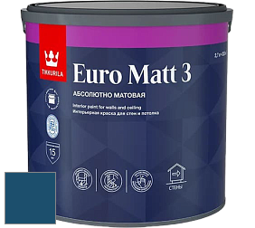 Краска Tikkurila Euro Matt 3 краска для стен и потолков цвет NCS S 5540-R90B 