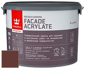 Краска Tikkurila Facade Acrylate краска внутренних и наружных работ цвет RAL 8015 