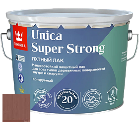 Краска Tikkurila Unica Super Strong (полуматовый) лак яхтный цвет 3451 Махагони