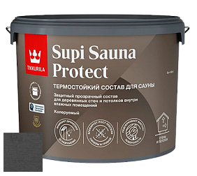 Краска Tikkurila Supi Sauna Protect защитный состав для сауны цвет 3436 Гром
