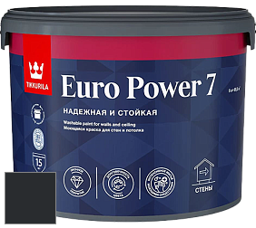 Краска Tikkurila Euro Power 7 краска для стен и потолков цвет RAL 9011 
