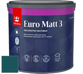 Краска Tikkurila Euro Matt 3 краска для стен и потолков цвет M367 Аквамарин