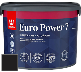Краска Tikkurila Euro Power 7 краска для стен и потолков цвет RAL 8022 