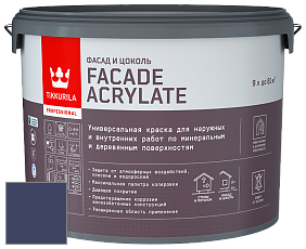 Краска Tikkurila Facade Acrylate краска внутренних и наружных работ цвет M350 Чернильная ручка