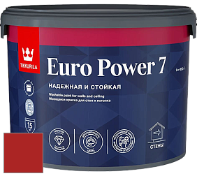 Краска Tikkurila Euro Power 7 краска для стен и потолков цвет RAL 3000 