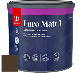 Краска Tikkurila Euro Matt 3 краска для стен и потолков цвет RAL 8028 