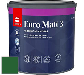 Краска Tikkurila Euro Matt 3 краска для стен и потолков цвет RAL 6002 