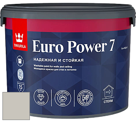 Краска Tikkurila Euro Power 7 краска для стен и потолков цвет X487 Раствор