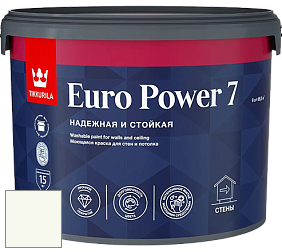 Краска Tikkurila Euro Power 7 краска для стен и потолков цвет RAL 9010 
