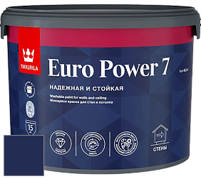 Краска Tikkurila Euro Power 7 краска для стен и потолков цвет RAL 5013 