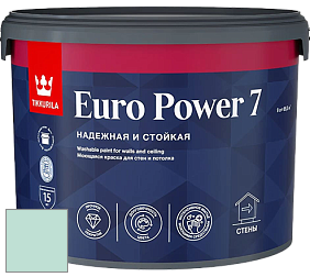 Краска Tikkurila Euro Power 7 краска для стен и потолков цвет Y370 Капри