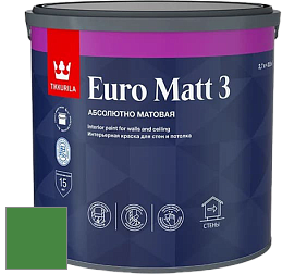 Краска Tikkurila Euro Matt 3 краска для стен и потолков цвет RAL 6017 