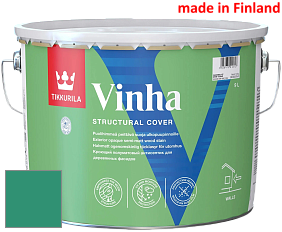Краска Tikkurila Vinha кроющий антисептик для деревянных фасадов цвет L373 Изумруд